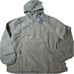 BRANDIT Mens XXL 2XL Summer Windbreaker Water-Repellent Quarter Zip Jacket Olive